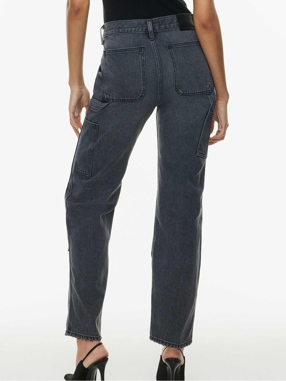 Aritzia Straight Leg Jeans in Washed Black - Picture 2 of 5
